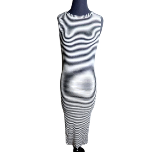 Garage sleeveless stripe bodycon midi dress size medium - Picture 1 of 7